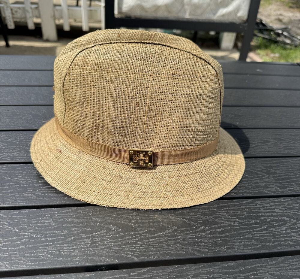 Tory Burch Straw Fedora Hat Lightweight Women's Woven